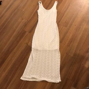 Long white patterned maxi dress